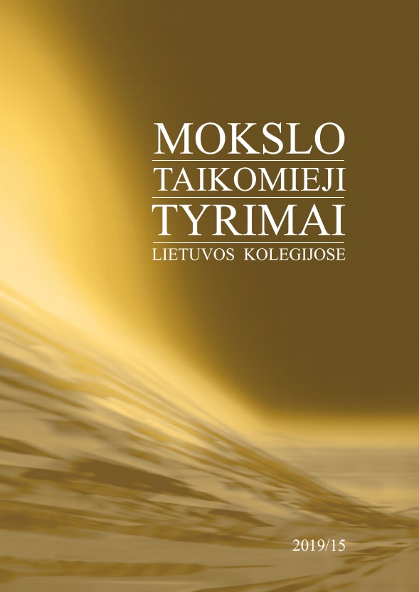					View No. 15 (2019): Mokslo taikomieji tyrimai Lietuvos kolegijose
				